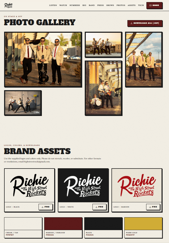 EPK. Single-Page Site.
